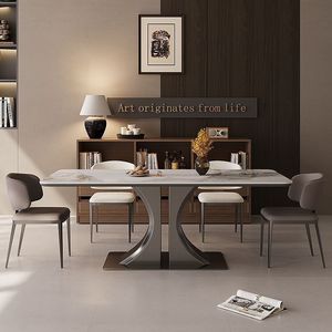 <b>Dining</b> Table And Chairs <b>Set</b> 6 Piece Rectangular Modern Italian Style <b>Space</b> <b>Saving</b> For Small Apartments - Product Image 2