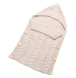 Swaddle Wrap保暖羊毛钩针编织新生儿婴儿睡袋婴儿襁blanket毯睡袋婴儿毯新生儿