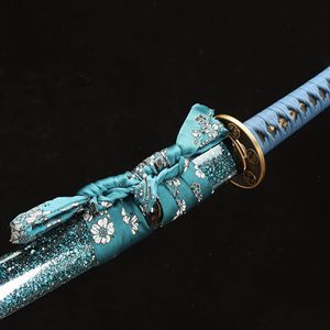 <span class=keywords><strong>Katana</strong></span> de 103 cm, fabriqué à Longquan, <span class=keywords><strong>forgé</strong></span> à la main, en acier T10 trempé à l'argile, bleu fluorescent, modèle métallique haut de gamme, cadeau pour homme, accessoire de cosplay. - Product Image 3