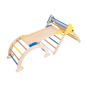 Juguetes al aire libre Triangle Set Rainbow Climbing Set para niños pequeños Baby Climbing Toys Wooden Montessori Climbing Set - Product Image 2