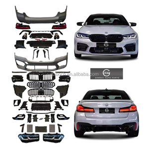 Kits de carrocería para <span class=keywords><strong>BMW</strong></span> 5 Series 2017 + G30 G38 Actualización a G30 M5 Conjunto de parachoques delantero y trasero Faros Luces traseras Faldones laterales - Product Image 1