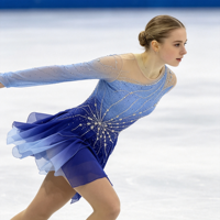 Robe de patinage et de danse dégradé bleu clair et foncé, manches longues en maille, strass effet soleil, pour enfants et adultes, compétition et performance