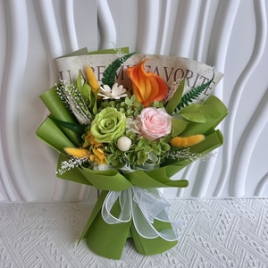 Vente en gros de roses éternelles séchées, bouquet de fleurs naturelles réelles, cadeau fait à la main - Product Image 5