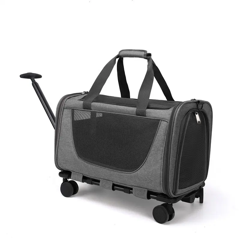 Abnehmbare tragbare Haustier wagen für Reisen im Freien 4-Rad-Reisetasche Cat Cart Carrier Dog Stroller