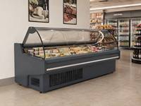 Vitrine Réfrigérée Commerciale pour Boucherie, Réfrigérateur à Viande Fraîche à Refroidissement par Air, Modèle en Deux Parties, avec Compresseur Secop Premium