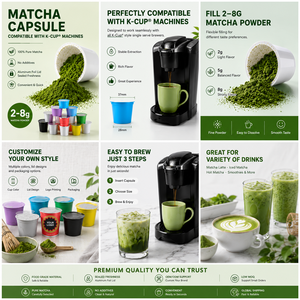 Boissons pour le petit-déjeuner : Capsules de matcha 2g-8g pour machine à café Keurig, saveur naturelle, OEM ODM, marque privée, prix usine, échantillon gratuit - Product Image 6