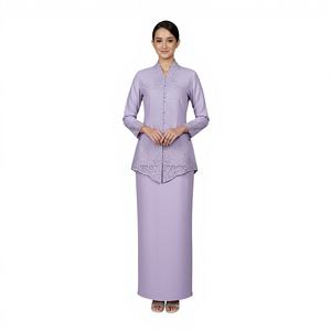 Kilang OEM, Producción de Marca Privada de Kebaya Songket de Tela Tejida Transpirable Informal Personalizada, Sin Plancha, para Mujeres Musulmanas - Product Image 1