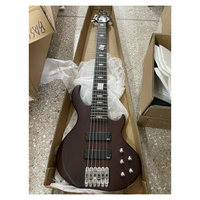 Guitare Basse Électrique Jello 43 Pouces 6 Cordes, Corps en Palissandre et Chêne, 24 Frettes Demi-Fermées en Nickel, Manche de Guitare 43 Pouces