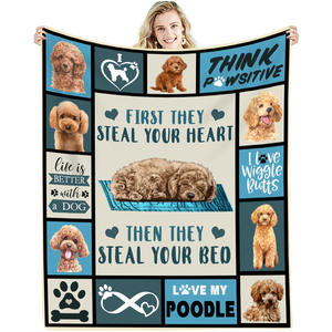 Couverture personnalisée en <span class=keywords><strong>flanelle</strong></span> douce 100% polyester, motif de chien de dessin animé, cadeaux pour les amoureux des chiens, couvertures pour animaux de compagnie, couvertures pour canapé, Halloween - Product Image 5