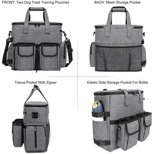 2 के साथ कुत्ते यात्रा बैग कुत्ते दावत प्रशिक्षण पाउच, कुत्ते के लिए ढोना आयोजक सप्ताहांत पालतू यात्रा की आपूर्ति - Product Image 4