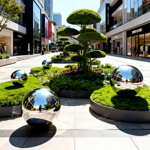 Esfera de metal hueco grande SS304 Esfera de acero inoxidable Mirando el globo Bolas de espejo de fábrica - Product Image 1