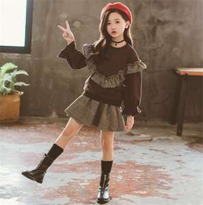 Ropa de Moda para Niñas al por Mayor, Camiseta de Manga Larga de Bangladesh, Falda Corta de Algodón India para Niños, Ropa para Fiestas - Product Image 5