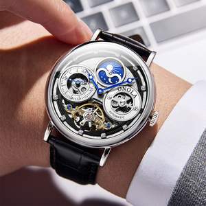 ONOLA 6837 Automatic Movement New Design Dual Time Zone Moon Phase Waterproof Tourbillon <b>Mechanical</b> <b>Watch</b> for Man Holiday Gifts - Product Image 3