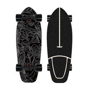 ZHOYA Tabla de Surf de 30 Pulgadas de Madera de Arce, Big Fish, Monopatín de Una Sola Rueda, Tabla de Caminar, Tabla de Surf Terrestre, Tabla de Cuatro Ruedas para Calle - Product Image 6