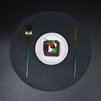 Prix d'usine, plusieurs couleurs, résistant à la chaleur, simili cuir, ensemble de 6 pièces, dessous de plat rond pour mariage, pour hôtel