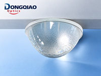 Lentille en verre borosilicate texturé à surface écorcelle d'orange pour éclairage uniforme et diffusion de lumière LED