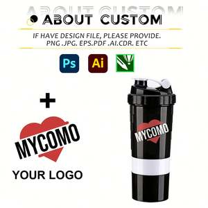 Botella Mezcladora de Proteínas Personalizada con Nuevo Diseño 2025 - Botella de Agua Deportiva y para Gimnasio Libre de BPA - Tapa con Compartimento de Almacenamiento y Vaso Mezclador (Venta al Por Mayor Disponible) - Product Image 4