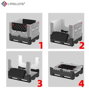 LYPALLETS sıcak katlanabilir plastik palet kutusu, plastik palet sebze konteyner, katlanabilir palet kutusu - Product Image 4