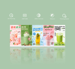 Pantalla de menú de mesa digital Reproductor de publicidad Tablero de menú de té de la leche Señalización digital de escritorio - Product Image 2