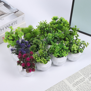 Mini plante artificielle, petite plante succulente en <span class=keywords><strong>pot</strong></span>, verdure en plastique, plante artificielle pour la décoration de bureau et de la maison - Product Image 2