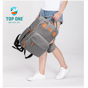 TopOne OEM logotipo personalizado diseñador mamá bebé cuidado bolsa multifunción cuidado bebé pañal momia maternidad bolsa con calentador de biberones - Product Image 1