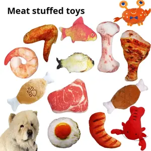 Çevre dostu sınır ötesi Pet malzemeleri çeşitli meyve sebze et peluş oyuncaklar kedi köpek diş çıkarma Bite dayanıklı oyuncaklar - Product Image 3