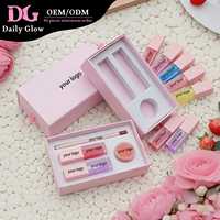 Coffrets de Maquillage Lèvres Rose Luxe Personnalisables DIY – Crayon à Lèvres Haute Pigmentation, Huile Hydratante et Exfoliant Lèvres