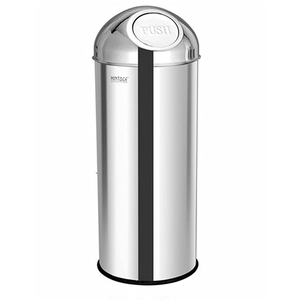 Malabar Mintage Stainless Steel Paper Bin 12x28" Perforated Bin 50 ltr Large Stainless Steel Paper Bin