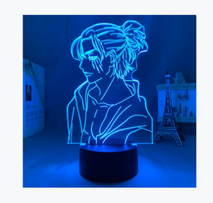 애니메이션 캐릭터 3D 환상 LED 무드등 터치 컨트롤 7색 변환 아크릴 탁상 램프 침실 장식 애니메이션 팬 선물 - Product Image 1