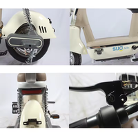 Vélo électrique urbain 500W 48V, cadre en acier 14 pouces, 2 roues, batterie au plomb-acide, moteur à moyeu arrière, panier avant