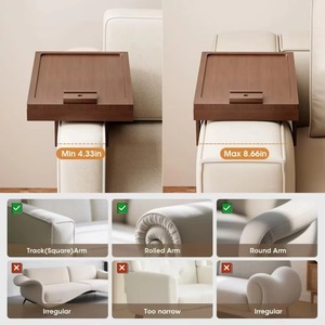 360 Rotating Drawer <b>Bamboo</b> Coffee Sofa <b>Table</b> Clip Sofa Armrest Storage Container Wooden Side Arm Tray <b>Table</b> - Product Image 5
