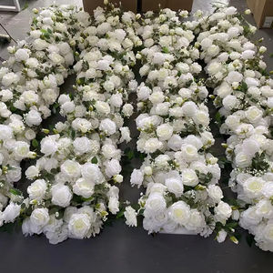 D-FR161 Camino de Mesa de Flores Artificiales al por Mayor, Camino de Mesa de Flores de Lujo, Camino de Mesa de Flores Verdes para Decoración de Bodas, Camino de Mesa de Seda - Product Image 1