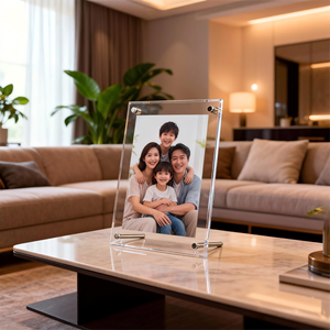 Acryl A4 Transparent Schräg Metall halterung Displayst änder mit anpassbarer Größe und Farbe poliert/matti ert für den Büro einsatz - Product Image 3