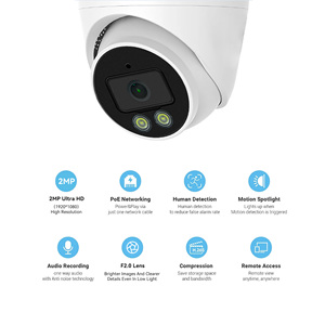 2MP HIK tương thích <span class=keywords><strong>IP</strong></span> <span class=keywords><strong>camera</strong></span> hồng ngoại tầm nhìn ban đêm đầy đủ màu sắc chuyển động một cách âm thanh Poe cho con người phát hiện NVR lưu trữ dữ liệu - Product Image 2
