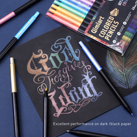 Coffret de crayons de couleur rétractables Languo 12 couleurs, mine 3 mm, à base d'huile, qualité supérieure, prêts à être expédiés, pour dessin et croquis, papeterie