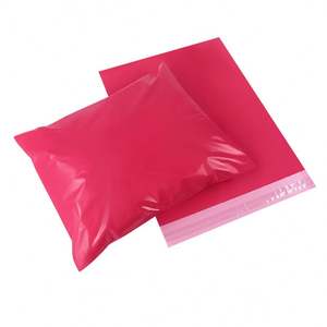 Sac d'expédition en plastique rouge personnalisé durable, résistant aux chocs, fermeture solide, emballage, sac de livraison, sac de courrier, usine - Product Image 3