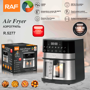Friteuse à <span class=keywords><strong>air</strong></span> RAF R.5277 5.0L 1400W avec écran tactile, commandes guidées, chauffage rapide, circulation d'<span class=keywords><strong>air</strong></span> à 360°, 80 à 200°C, 60 min, VDE, pour repas variés - Product Image 2