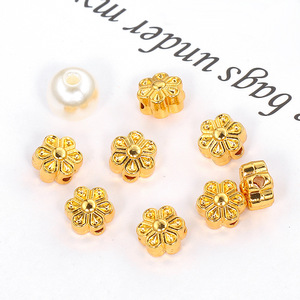 18K Gold Plated Flower Spacer Beads <b>Copper</b> Core For <b>Bracelet</b> Making DIY Jewelry Components - Product Image 3