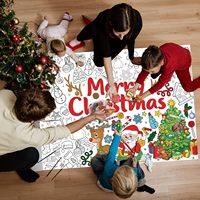 Cadeau de noël géant 31.4X43.3 pouces couverture de table noël coloriage affiche vacances grande nappe à colorier salle de classe fête à la maison