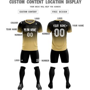 กางเกงขาสั้นฟุตบอลแบบกำหนดเอง ชุดทีมชาย เสื้อกีฬาแบบสั่งทำพิเศษพร้อมชื่อทีม หมายเลข โลโก้ คอวี ระบายเหงื่อได้ดี - Product Image 3