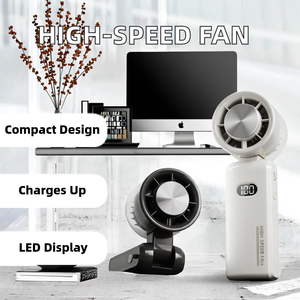 High Speed Digital Display Cooler Handheld Electric Fan <b>Light</b> USB Rechargeable Foldable Portable Built-in Battery <b>Box</b> Brushless - Product Image 2
