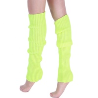 En gros Jambières montantes en tricot côtelé couleur unie néon pour femmes, pour la danse, le ballet et les soirées