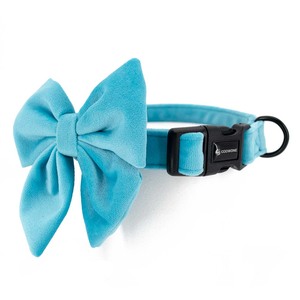 Collar de tela de terciopelo de lujo para mascotas, Collar con lazo ajustable de perro, conjunto de Collar y correa para perros, accesorios para mascotas con lazo de marinero - Product Image 5