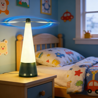 Ventilatore LED Anti-Insetti con Luce Notturna, Controllo Touch, Ricaricabile, Pale Morbide e Silenziose per Camerette, Stanze da Letto e Controllo Parassiti