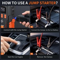 Démarreur de voiture 4-en-1 12V 2000A avec compresseur d'air, batterie de secours portable 10000mAh et gonfleur de pneus