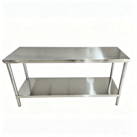 Mesa de Trabajo de Acero Inoxidable de Alta Resistencia, Mesa de Preparación Comercial para Chefs, Banco de Trabajo para Restaurante, Hotel, Isla de Cocina con Estante
