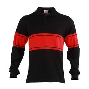Camiseta deportiva de rugby de manga larga con logo bordado de sarga de aparejos personalizados de algodón, camiseta de fútbol personalizable - Product Image 4