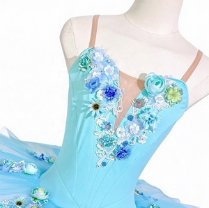 <span class=keywords><strong>Tutù</strong></span> Professionale da Balletto per Ragazze Fairy con Tulle Floreale in Nylon per Competizioni e Spettacoli di <span class=keywords><strong>Danza</strong></span> - Product Image 4