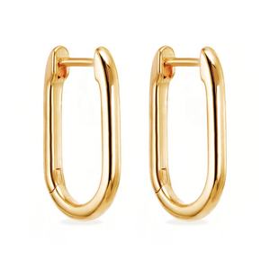 2025 Fábrica al por mayor Nueva joyería fina de alta calidad Plata de Ley 925 Pendientes de aro de viaje chapados en oro de 18K - Product Image 1