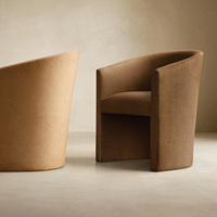 Fauteuil de salle à manger moderne de style américain personnalisé Rhoohill, en bois massif avec tissu en velours, pour l'intérieur